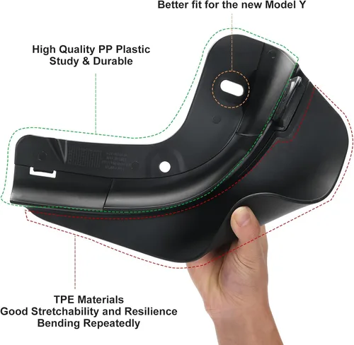 Vista 4 de Solapas de barro Jawjut, compatibles con Tesla Model Y 2023 2024, accesorios de protección contra salpicaduras, no requiere taladrar, negro