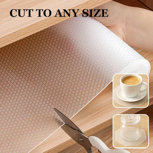 Vista 7 de Thick Clear Drawer Liners,Non-Adhesive EVA Shelf and Drawer Liner for Kitchen Cabinet,Decorative Organizer Shelf Cover,Non Slip Waterproof Shelf