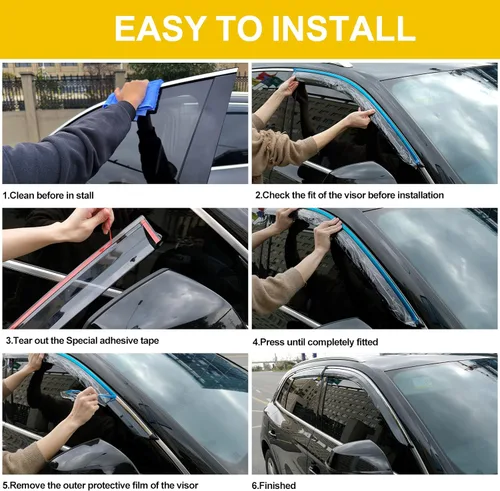 Vista 3 de 94072 Visores de ventana a prueba de sol e impermeables, protectores de lluvia y deflectores de reemplazo para Dodge Journey 2008-2020