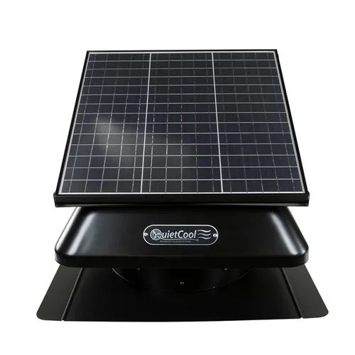 Vista 3 de QuietCool AFR SLR-40 Ventilador solar para ático de montaje en techo, panel ajustable de 40 vatios, inversor CA/CC incluido para tiempo
