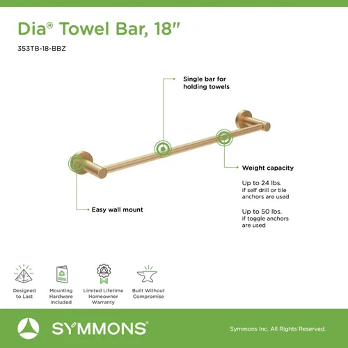 Vista 7 de Symmons 35AC4BUNDLEBBZ - Herrajes para baño, 4 piezas, bronce cepillado