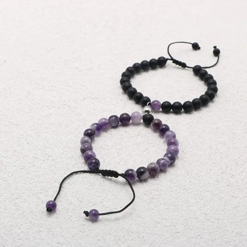 Vista 4 de Pulseras magnéticas a juego con tu novio y novia con cuentas para mujeres, hombres, amantes de los mejores amigos, pulseras de conexión para regalo