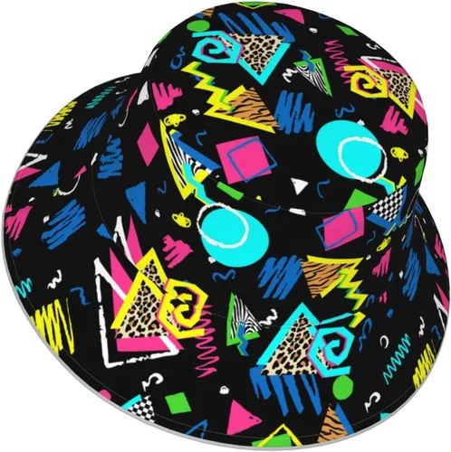 Vista 7 de Sombreros de pescador retro de los años 80 y 90 para mujeres y hombres, sombrero de sol fresco para regalo