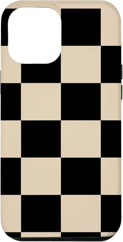 Vista 26 de Black and Beige Classic Checkered Big Checkerboard Pattern Case for iPhone 16