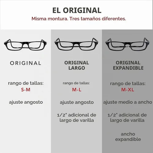 Vista 5 de Clic Gafas de lectura magnéticas para hombres o mujeres, lectores de computadora, originales largos Negro