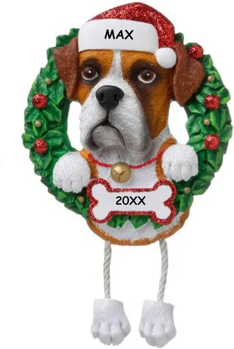 Vista 15 de Adorno de Navidad personalizado para mascotas de raza de perro (Beagle)