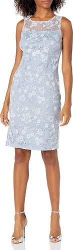 Vista 6 de Alex Evenings - Vestido corto bordado para mujer con chaqueta de ilusión