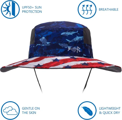 Vista 2 de BASSDASH Sombrero de pesca solar UPF 50+ resistente al agua con solapa desmontable para el cuello