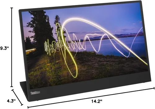 Vista 10 de Lenovo ThinkVision M15 15.6" Full HD WLED LCD Monitor - 16:9 - Raven Black