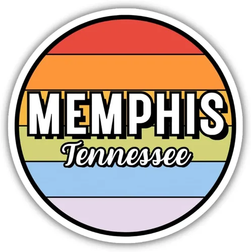 Vista 6 de Memphis Tennessee Travel Sticker, 2.5" Multiple Colors, Vinyl Laptop Water Bottle Planner Journal, Collectible Places I've Been, Luggage Decal Earth