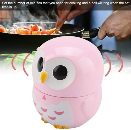 Vista 5 de Temporizador digital, lindos temporizadores con forma de animal para cocinar, temporizador de cocina con forma de búho, gestión del tiempo