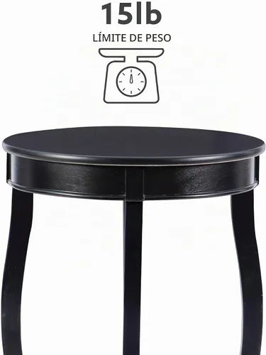 Vista 4 de Powell Mesa redonda para muebles con estante, color negro