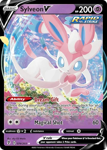 Vista 2 de Cartas Pokémon: Lata de los héroes de Spring V 2022 Sylveon V