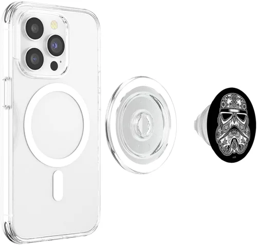 Vista 4 de Star Wars Stormtrooper Artsy - Casco de henna con diseño PopSockets MagSafe PopGrip para iPhone
