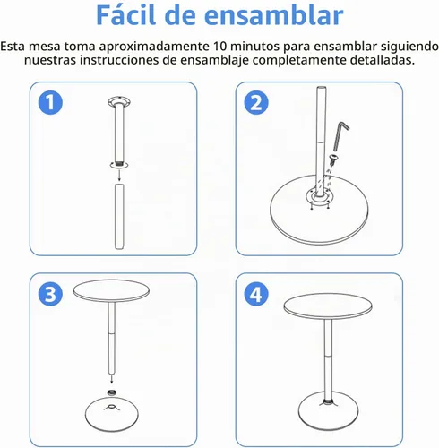 Vista 4 de FDW - Juego de 2 mesas de bar de pub de 40 pulgadas de altura, mesas de cóctel redondas de bistró para comedor de cocina en el hogar