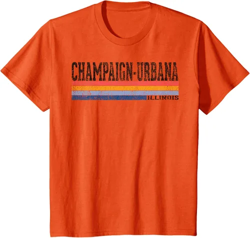 Vista 41 de clásico 1980s estilo champaign-urbana Illinois T Shirt, hombre 2XL, Blanco