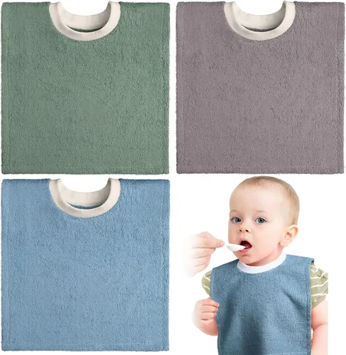 Vista 12 de Foaincore 3 piezas de cobertura completa para niños pequeños, baberos de bebé, baberos absorbentes de algodón toalla de rizo para niños pequeños