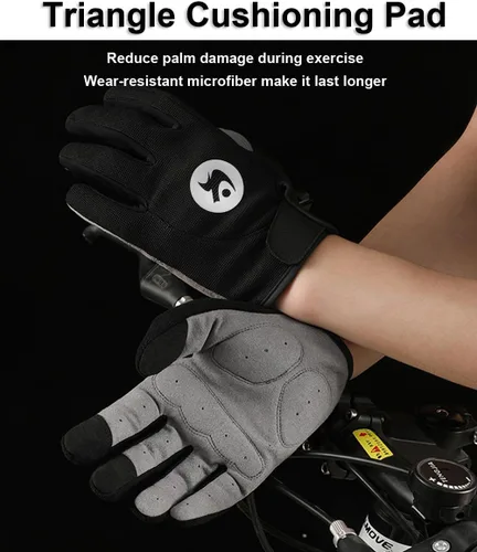 Vista 2 de SUJAYU Guantes de ciclismo de dedo completo, guantes de bicicleta de montaña, guantes de carreras, guantes de mtb, guantes de ciclismo para hombres
