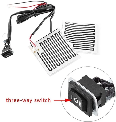 Vista 4 de Calentadores de manos para cuatrimoto, calentador de manillar + almohadillas de agarre calentadas de 12 V, calentadores de manos para manillar
