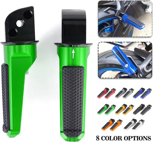 Vista 2 de Para Kawasaki Z900 Z1000 Z800 Z650 ZX6R ZX10R ER6F ER6N Ninja 650 400 H2 SX Versys 650 1000 Reposapiés traseros Accesorios de actualización de Negro