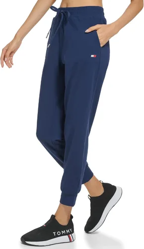 Vista 2 de Tommy Hilfiger Pantalones deportivos de poliéster reciclado con bolsillos inclinados en la cintura elástica y cordón ajustable para mujer