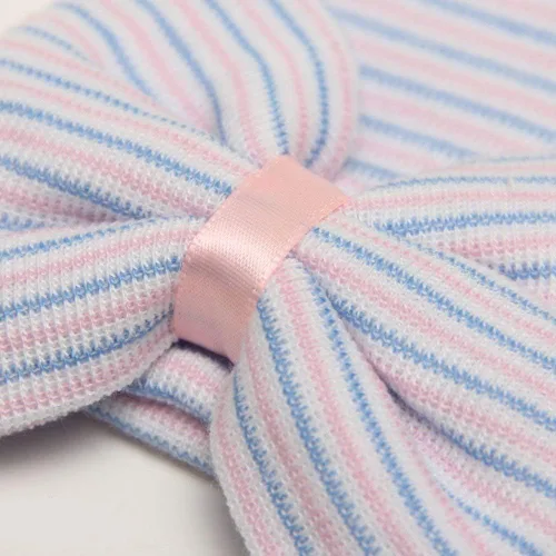 Vista 7 de DRESHOW BQUBO Newborn Hospital Hat Infant Baby Hat Cap with Big Bow Soft Cute Knot Nursery Beanie