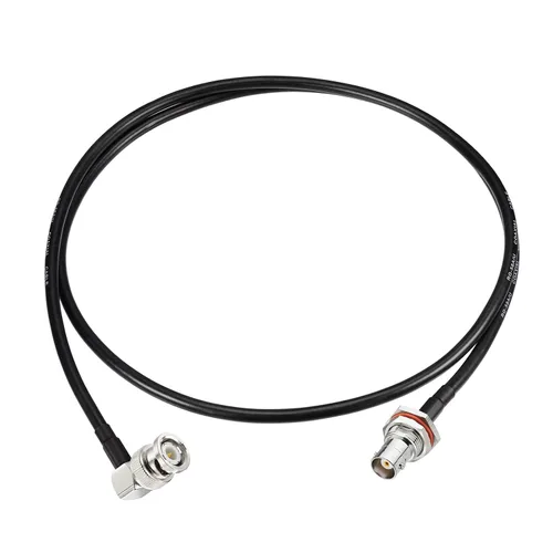 Vista 2 de Eightwood BNC mamparo hembra a BNC macho en ángulo recto RG58 Cable coaxial 3ft RG58 3 pies