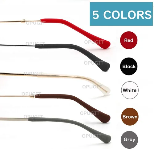 Vista 5 de 8 pares de puntas de punta de lentes para orejas, tubos antideslizantes, puntas de repuesto de silicona para patas de metal fino, 4 negro/4 blanco
