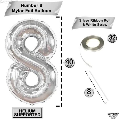 Vista 1345 de KatchOn Globo negro del número 1 de 40 pulgadas, globo de feliz cumpleaños Large Mylar Number One Balloon for 1st Birthday Decorations, Foil