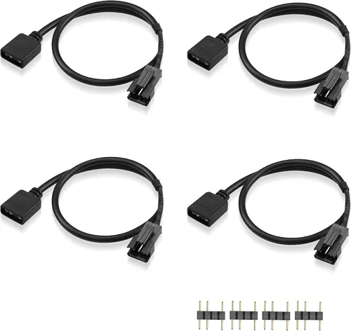 Vista 10 de GINTOOYUN Cable de extensión RGB, cable adaptador de conector ARGB hembra de 3 pines a SM 3 pines, cable de extensión RGB direccionable de 5 V y 3