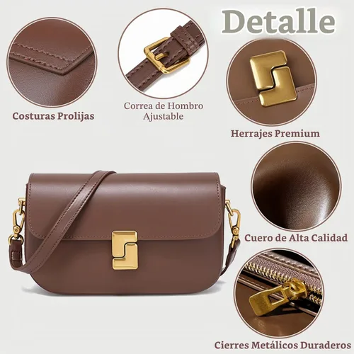 Vista 4 de imeetu Genuine Leather Shoulder Bag for Women, Small Crossbody Bag anaranjado albaricoque