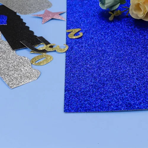 Vista 4 de YINUOYOUJIA 12 hojas de papel de cartulina con purpurina azul de 12 x 12 pulgadas, papel brillante de alta calidad para máquinas Cricut