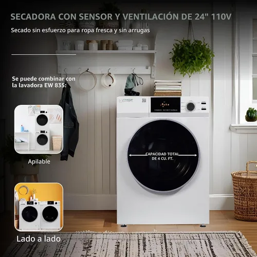 Vista 4 de Equator Deluxe - Secador con sensor ventilado de 24 pulgadas, control táctil de 4 pies cúbicos, 110 V digital
