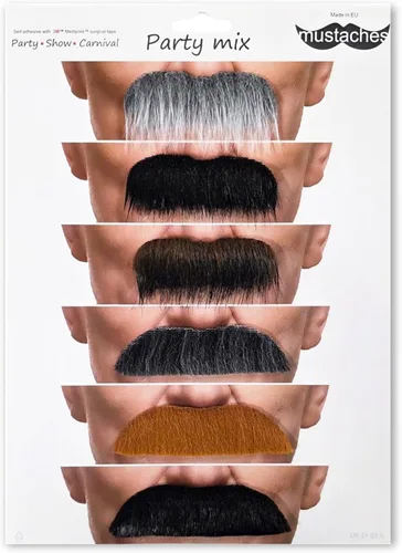 Vista 10 de Mustaches Self-Adhesive Fake Mustache, Synthetic Fur Costume Accessory Set Jengibre