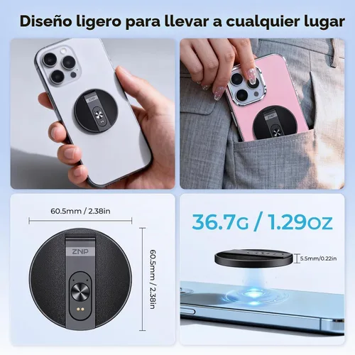 Vista 5 de Dispositivo de traductor AI, traductor inteligente portátil para traducción en tiempo real de 165 idiomas, Traductor de idiomas portatil de bolsillo