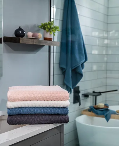 Vista 3 de Simpli-Magic 79453 Diamond - Toallas de baño 100% algodón, color rosa, 4