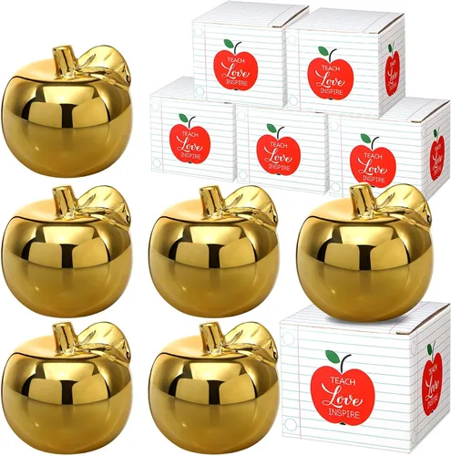 Vista 9 de Outus 1 Uds. Manzanas doradas, regalos de la semana de agradecimiento al profesor, regalos de cerámica, premio de manzana dorada para mujeres