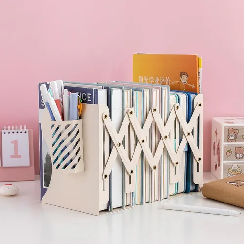 Vista 2 de Extremos ajustables para libros pesados, sujetalibros de metal expandibles para estantes, organizador de libros para escritorio, habitación