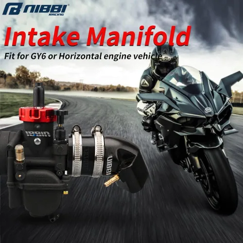 Vista 5 de NIBBI Kit de carburador PE26, carburador de motocicleta PE26 mm con filtros de aire de 1.890 in, colector de admisión GY6 apto para GY6 Dirt Bike