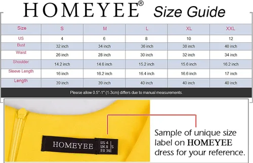 Vista 6 de HOMEYEE Vestidos de fiesta retro de encaje con cuello redondo para mujer, A234