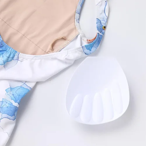 Vista 47 de AFAVOM Leotardos de ballet para mujeres adultas con estampado de flores de mariposa sin espalda, leotardos de gimnasia con brasier y prácticas