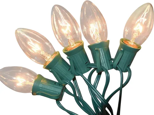 Vista 12 de Cadena de luces LED para exteriores de 25 pies, cadena de luces C9 con 27 bombillas multicolor pintadas en aerosol de 0.6 W, luces de Navidad