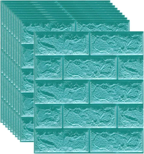 Vista 14 de Melairya Paneles de pared 3D para decoración de paredes interiores, paneles de pared con textura de espuma 3D, 20 piezas de papel tapiz autoadhesivo