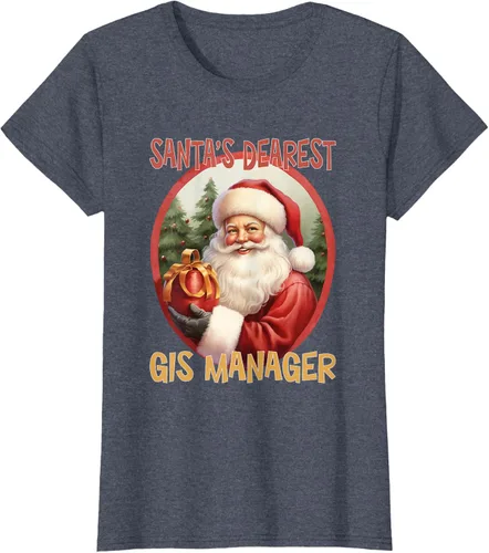 Vista 10 de GIS Manager Christmas Holiday Love Xmas T-Shirt Negro