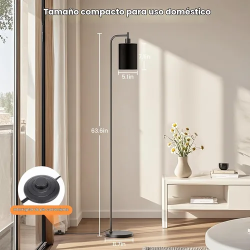 Vista 5 de SIBRILLE Lámpara de pie con pantalla de lino, lámpara de pie alta regulable con control remoto y 3 temperaturas de color, lámparas de pie modernas