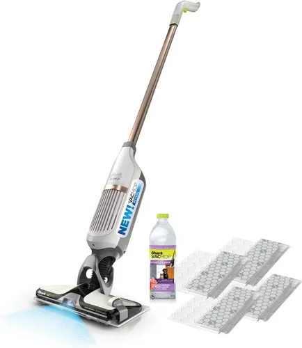 Vista 14 de Shark VACMOP - Trapeador de vacío inalámbrico para suelos duros, incluye 2 almohadillas VACMOP desechables y una solución VACMOP de 12 onzas, gris