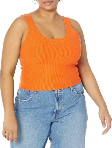 Vista 5 de The Drop Femi - Camiseta corta acanalada con cuello redondo para mujer
