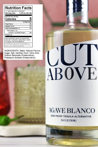 Vista 2 de Cut Above Agave Blanco – Alternativa de tequila sin alcohol galardonada para margaritas y cócteles sin alcohol, alcohol sin prueba, 25.4 fl oz