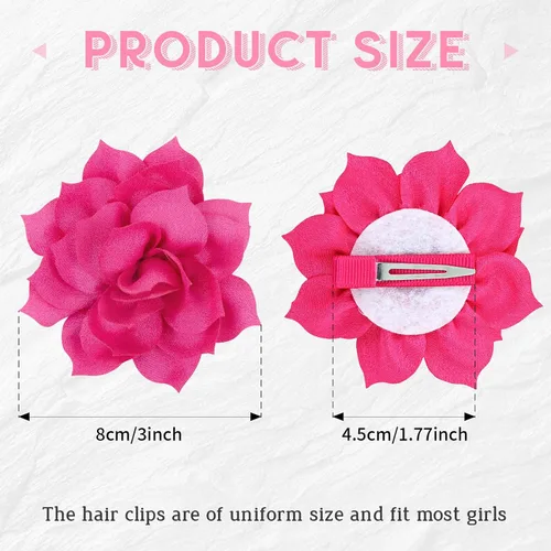 Vista 4 de inSowni Paquete de 25 pinzas para el pelo de cocodrilo con flor de loto sólido, accesorios para bebés, niñas, bebés, niños y mujeres