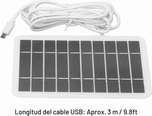 Vista 8 de Panel solar USB, cargadores solares portátiles de 2 W, polisilicio de 5 V de baja potencia para aparatos eléctricos cargador solar con cable USB